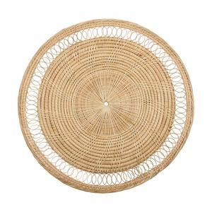 En gros, Set de table en rotin style bohème à bordure ajourée, Tapis de table tressé, Sous-verre en osier vintage, Dessous de plat résistant à la chaleur pour la maison et la salle à manger - Product Image 1