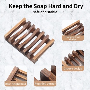 Wooden <b>Soap</b> Holder <b>Bamboo</b> <b>Soap</b> <b>Dish</b> Drainage <b>Soap</b> Tray Bathroom Bathtub Shampoo Accessory - Product Image 4