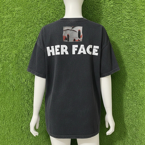 Camiseta Negra Extra Grande de Algodón para Hombre con Estampado de Su Rostro, Cuello Redondo, Manga Corta, Estilo Casual - Product Image 3