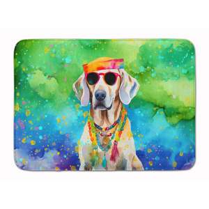 Weimaraner Hippie Dawg tapis de bain en mousse à mémoire de forme lavable en machine tapis de cuisine anti-fatigue coussin de confort pour le bain et la cuisine - Product Image 1