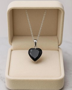Colgante de Corazón de Turmalina Negra, Collar de Cristal Natural Curativo, Joyería de Piedra de Protección, Regalo Energético, Venta al por Mayor - Product Image 1