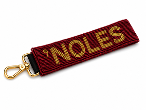 Porte-clés ajustable en perles de rocaille couleur Rouge Or, qualité export, design classique et tendance pour le jour du match, accessoire de sac - Product Image 1
