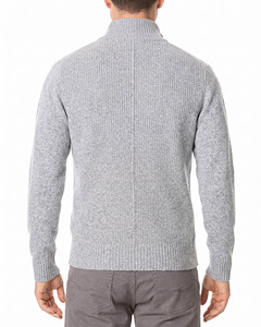Pull d'hiver pour homme à col roulé et demi-zip, chaud, couleur unie, tricoté, pour l'hiver - Product Image 4