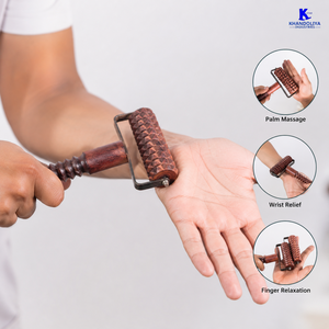K Star – rouleau de massage manuel 2 en 1 en bois, double rouleau d'acupression pour soulager la douleur des mains, outil de thérapie pour la circulation sanguine - Product Image 4