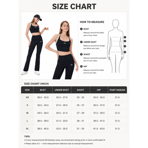 Conjunto de Yoga de Nylon y Spandex para Mujer, Marca Privada Personalizada, Top Corto y Leggings Acampanados con Ribete en Contraste, Talla XL, Ropa Deportiva para Gimnasio y Entrenamiento - Product Image 6