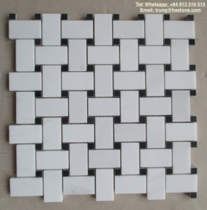 Avanston MILKY BLANC Marbre Mosaïque Carreaux Classique Traditionnel Carré Pierre Design Intérieur Maison Mur Appartement Revêtement de Sol Graphique - Product Image 2
