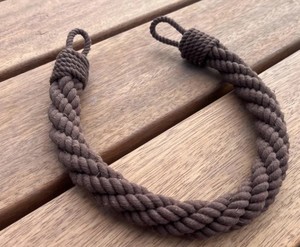 Handmade Brown Cotton Rope <b>Curtain</b> Tieback: Boho Window Decor - Product Image 3