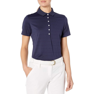 <b>Women's</b> <b>Navy</b> Blue for Shirt Short Sleeve Knitted Breathable Quick-Dry Eco-Friendly Casual Solid Color Collared <b>Top</b> 100% Cotton - Product Image 1