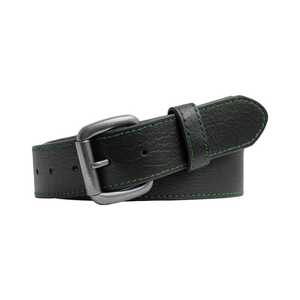 Cinturón de Cuero Genuino Negro con Hebilla Rectangular de Acero, Estilo Formal, Diseño Duradero de una Sola Pieza - Product Image 4