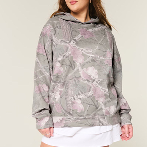 เสื้อฮู้ดดี้ผู้หญิงราคาส่งถูก ทรงหลวม ไหล่ตก ผลิตจากโพลีเอสเตอร์ 100% ระบายอากาศได้ดี สไตล์พูลโอเวอร์ - Product Image 1