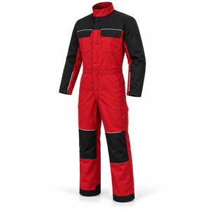 Overol de Trabajo Reflectante y Transpirable de Algodón OEM, Uniforme de Taller Unisex de Dos Tonos con Ribete Plateado en las Rodillas y Bolsillos Tipo Cargo - Product Image 2