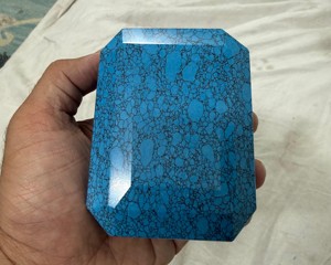Lot en gros de 5000 carats de pierres précieuses naturelles en vrac, cabochons de turquoise chauffée à facettes taille émeraude octogonale, pour la fabrication de bijoux - Product Image 1
