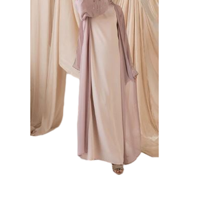 Elegante Conjunto Islámico Morado de Punto para Mujer con Abertura Lateral, Material Elástico, Vestido Casual para Comodidad Durante Todo el Día y un Corte Favorecedor en Oferta - Product Image 1