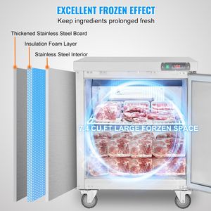 28 \ "attrezzatura di refrigerazione in acciaio inossidabile da cucina commerciale 7.4 Cu. Ft. Tavolo di preparazione per insalata di Sandwich congelato 1 frigorifero - Product Image 4