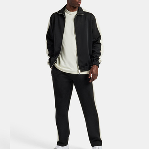 High Quality Custom Men Tracksuit Heavy <b>Weight</b> Zipper Up Customized Logo Causal Solid Plain Tracksuits Two Piece Sportwear Sets - Product Image 6