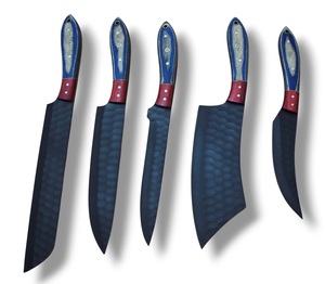 Ensemble de couteaux de chef en acier inoxydable Nordic Forge, cinq pièces, manches en bois Pakka, fabrication artisanale OEM personnalisée, ensemble de couteaux de cuisine avec sac de transport - Product Image 2