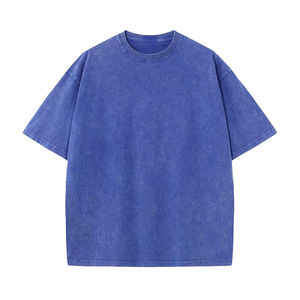 T-shirt rose surdimensionné pour homme, manches courtes, col rond, décontracté, 100 % coton, couleur unie, design vierge, longueur standard, style tricoté, séchage rapide - Product Image 3