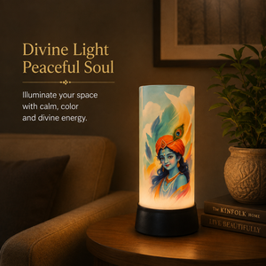 Krishna LED <b>Night</b> Lamp Acrylic Spiritual Table <b>Light</b> USB Touch Decorative Bedside Janmashtami Diwali Gift for Home Temple Room - Product Image 3