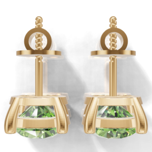Heerani Jewels Natural Peridot Prong <b>Set</b> 925 Sterling <b>Silver</b> Classic <b>Stud</b> Vermeil Yellow Gold Unisex <b>Earrings</b> All Religions - Product Image 3