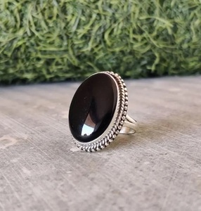 Anillo de Ónix Negro Natural, Plata de Ley 925, Hecho a Mano, Joyería Fina Clásica, Regalo para Ella - Product Image 3