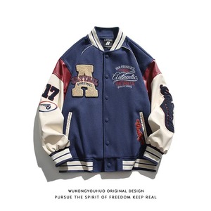 Custom wool men varsity <b>jackets</b> with logo embroidery <b>thick</b> varsity <b>jackets</b> for winter outerwear - Product Image 4