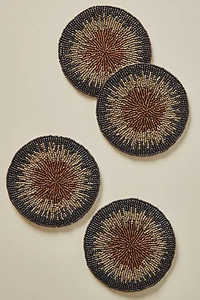 Handmade Seed Beaded Embroidery Christmas <b>Table</b> <b>Coaster</b> Festive Beaded Embroidery Seed Beads Christmas Drink <b>Coaster</b> - Product Image 2