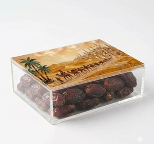 Wholsale Acrylic Plexi Oriental Desert Camel Caravan pattern Rectangle chocolate <b>dessert</b> <b>box</b> for eid ramadan - Product Image 6