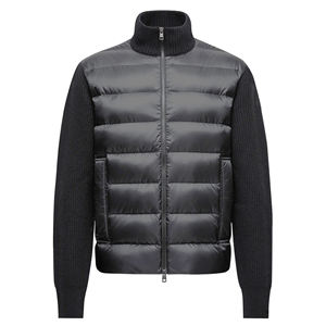 Cardigan zippé pour homme, coupe ajustée, col montant, léger, coupe-vent, chaud, avec logo frontal – Vente en gros pour l'hiver - Product Image 1