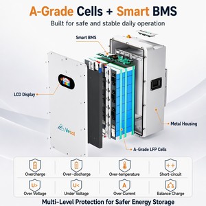 Batterie solaire LiFePO4 murale 5kWh 10kWh 15kWh 16kWh 5kW 51.2V 100Ah 200Ah 300Ah 314Ah Lithium-ion pour une meilleure énergie domestique - Product Image 2
