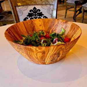 Olive Wood <b>Large</b> Handcrafted End Grain Centre Piece Wooden Salad <b>Bowl</b> - Product Image 3
