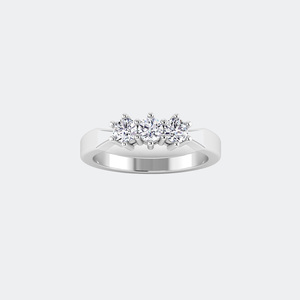 0.70 CTW Three-<b>Stone</b> Round Brilliant Diamond Ring in Classic Prong Setting for Women Elegant Fine Jewelry - Product Image 5