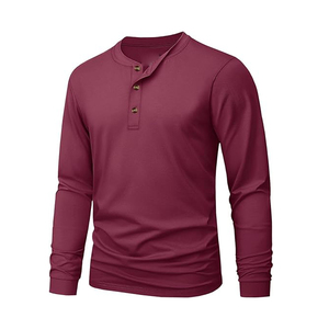 Custom Logo Men's O-Neck Long Sleeve Regular Fit Casual Cotton T-<b>Shirt</b> with Solid Plain Design Breathable Long Sleeve T <b>Shirts</b> - Product Image 4