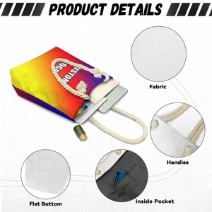 Womens Handbag POD Dropshipping <b>Beach</b> Tote <b>Bag</b> Fashionable <b>Lightweight</b> Rope Shopping <b>Bag</b> for Lady - Product Image 5