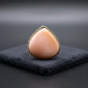 Pink <b>Opal</b> Brass Groove Cabochon Setting for Jewelry Making and Custom Jewelry - Product Image 1
