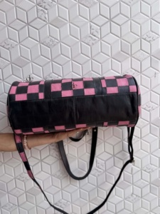 Unique Arrival Hand <b>Tooled</b> Leather Luggage Bags Checkers Pattern Handmade Bag Unisex Travel Bag Multi Uses <b>Small</b> Size Duffel Bag - Product Image 4