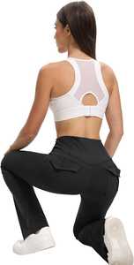 Womens High Waist <b>Flare</b> <b>Leggings</b> with Back Pocket Bootcut Yoga Pants Stretch Slim Fit Workout Gym Casual Trousers custom OEM/ODM - Product Image 2