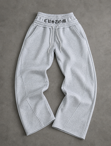 Wholesale heavyweight fleece lined joggers hidden zipper pocket elastic waistband joggers Private Label - Product Image 5