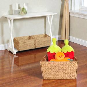 ISLA 3-Pack Handwoven Hyacinth Rectangular Foldable <b>Storage</b> <b>Baskets</b> for Pantry Cabinet Vers Organizer Bins for Home Wholesale - Product Image 4
