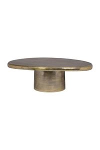 Modern <b>Round</b> Coffee <b>Table</b> with Marble <b>Top</b> and Brass Base Contemporary Living Room Furniture Handmade Metal Frame Design - Product Image 3