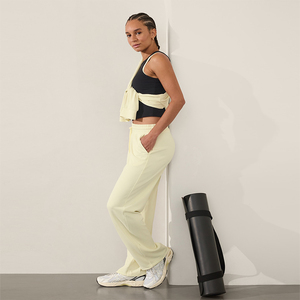 Conjunto Deportivo de Mujer, Sudadera con Cierre y Manga Larga de Color Sólido, Pantalones Deportivos, Transpirable, Tejido de Punto, para Primavera - Product Image 4