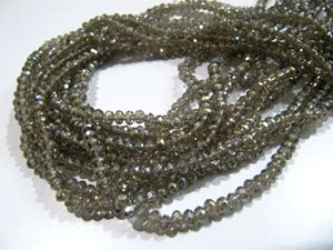 Cuentas facetadas de labradorita con revestimiento AB, cuarzo hidro, forma rondelle, tamaño 3mm, hilo de 14 pulgadas de largo. - Product Image 1