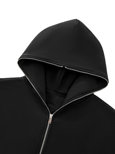 Sweat à capuche zippé oversize personnalisé en molleton de coton épais, coupe boxy, épaules tombantes, style streetwear, pour hommes et femmes - Product Image 4