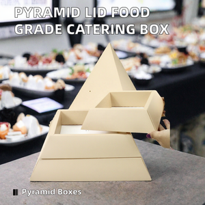 Eco-Friendly Food-Grade Paperboard Catering <b>Container</b> with Pyramid Lid Protective Foam Insert for Sushi and Dessert Presentation - Product Image 3