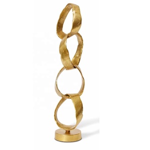 Vente chaude Moderne Abstrait Géométrique Cercle Sculpture Élégante À La Main En Métal En Aluminium Sculpture pour Bureau À Domicile Salon - Product Image 2
