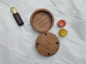 Recipiente de Madera Natural Hecho a Mano para Velas |   Recipiente Rústico para Velas de Cera de Soja |   Decoración del Hogar |   Curio Craft OEM - Product Image 3