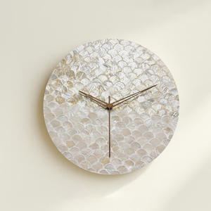 Decorative mother of pearl <b>clock</b> with mosaic pattern large shell inlaid wall <b>clocks</b> home accent - Product Image 3