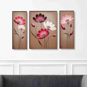 Conjunto de Arte Mural Redondo de Metal con Diseño Floral Moderno, Decoración para el Hogar, Sala de Estar, Cumpleaños, Personalizable, Paquete Individual - Product Image 2