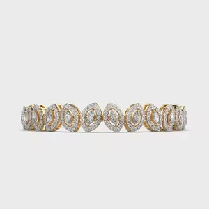 Brazalete Unisex con Perlas de Agua Dulce y Moissanita, Chapado en Oro Amarillo de 18K, Certificado - Product Image 2