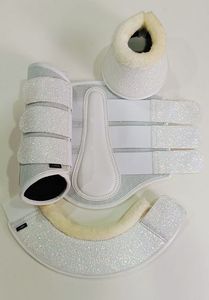 Protège-jambes de luxe scintillants pour chevaux, doublés polaire, fermeture Velcro, respirants, haute qualité, pour l'équitation et l'entraînement - Product Image 2