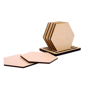 Sous-verres et tapis pour verres à jus en MDF avec logo personnalisé, design de luxe, écologiques, qualité alimentaire - Product Image 1